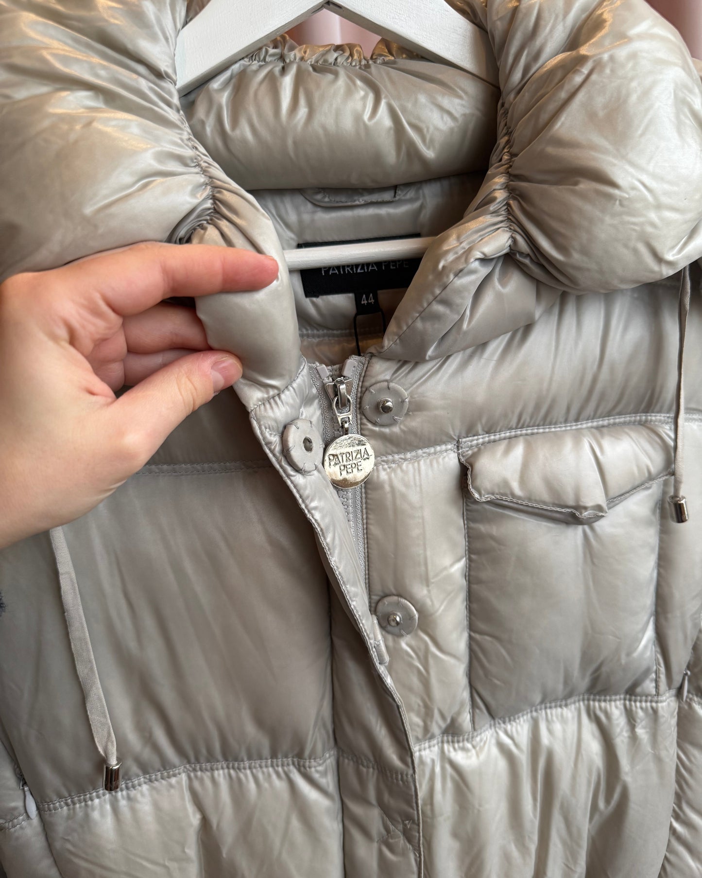 Patrizia Pepe Grey Goose Down Puffer Jacket