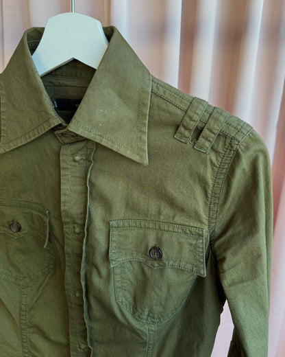 Dsquared² S/S 2003 Olive Green Long Sleeve Button Up Shirt