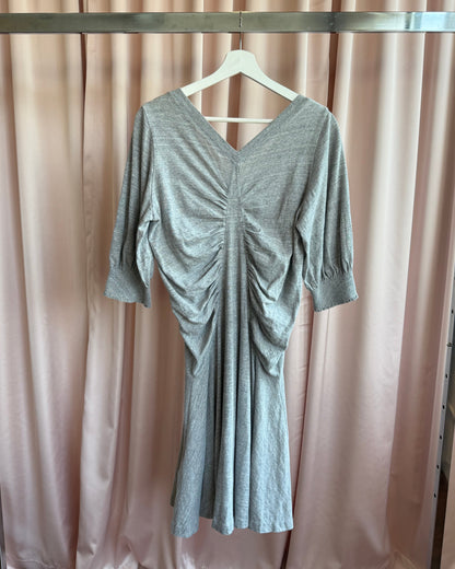 Japanese Brand Grey Ruched Sweat Dress