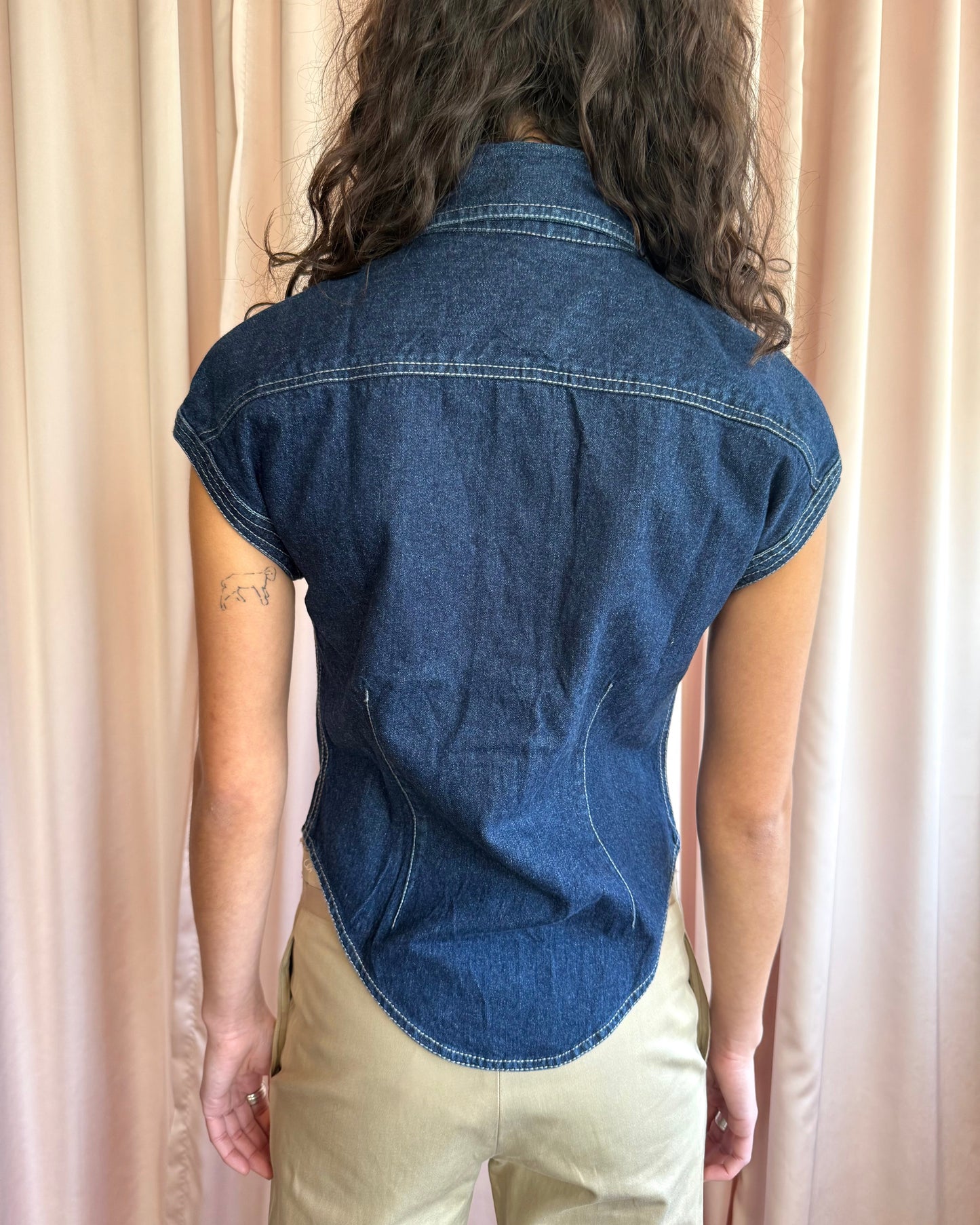 Alexander McQueen F/W 1997 Short Sleeve Button Up Denim Shirt