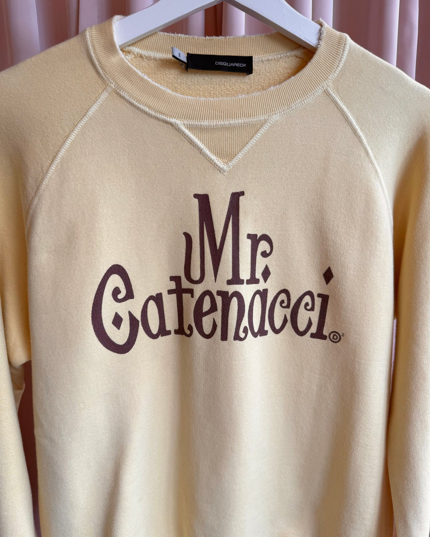 Dsquared² S/S 2006 "Mr. Catenacci" Pale Yellow Crewneck Sweatshirt