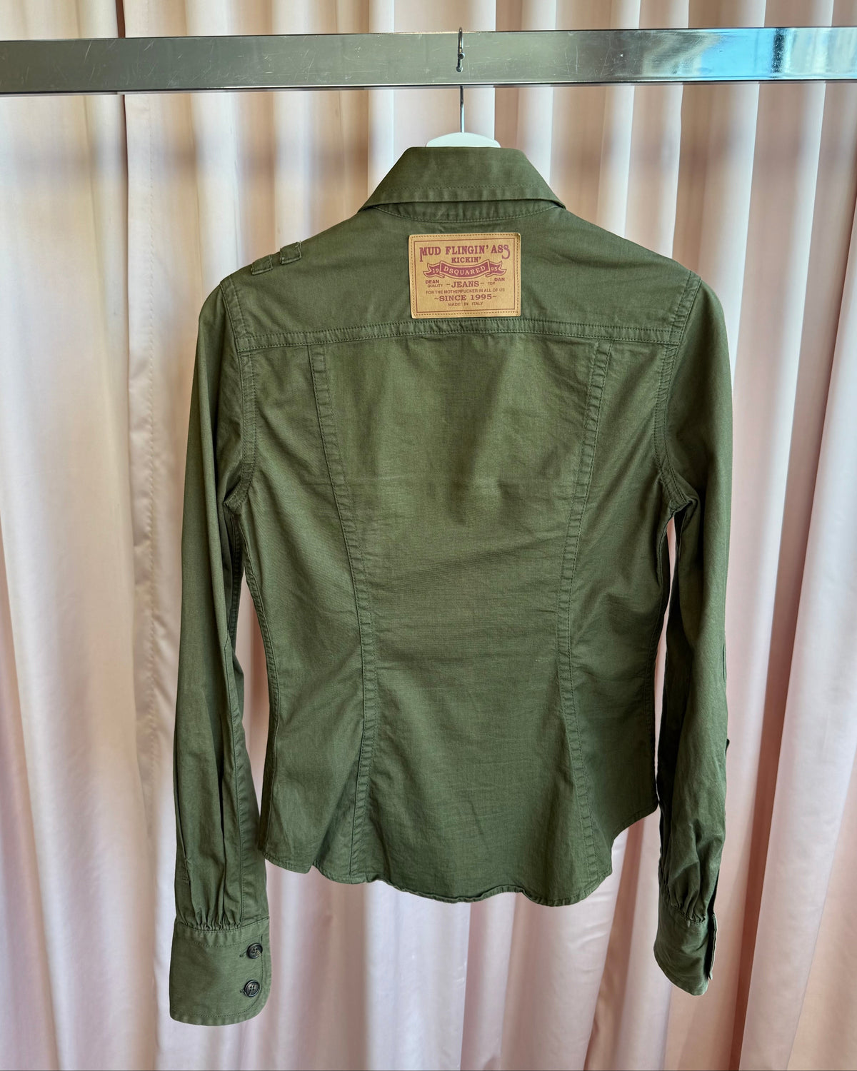Dsquared² S/S 2003 Olive Green Long Sleeve Button Up Shirt