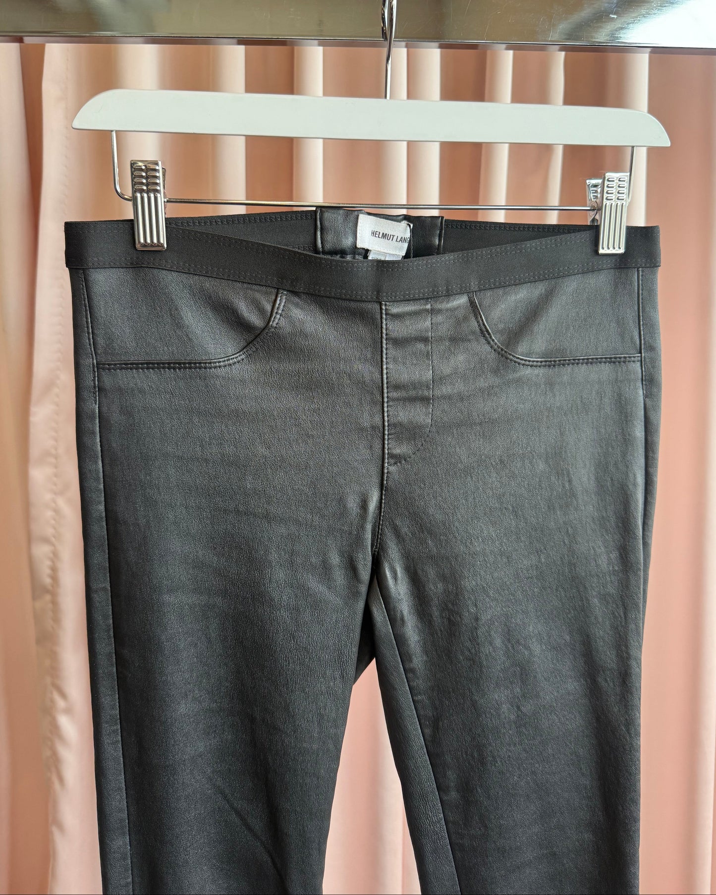 Helmut Lang Black Lamb Leather Leggings