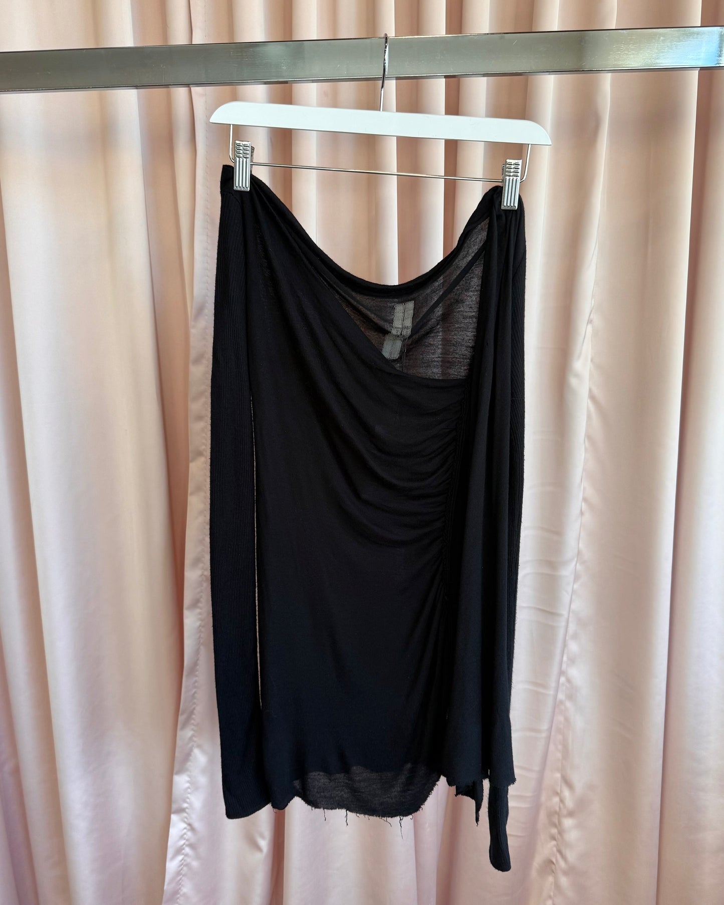 Rick Owens F/W 07 Exploder Asymmetrical Black Long Sleeve Top