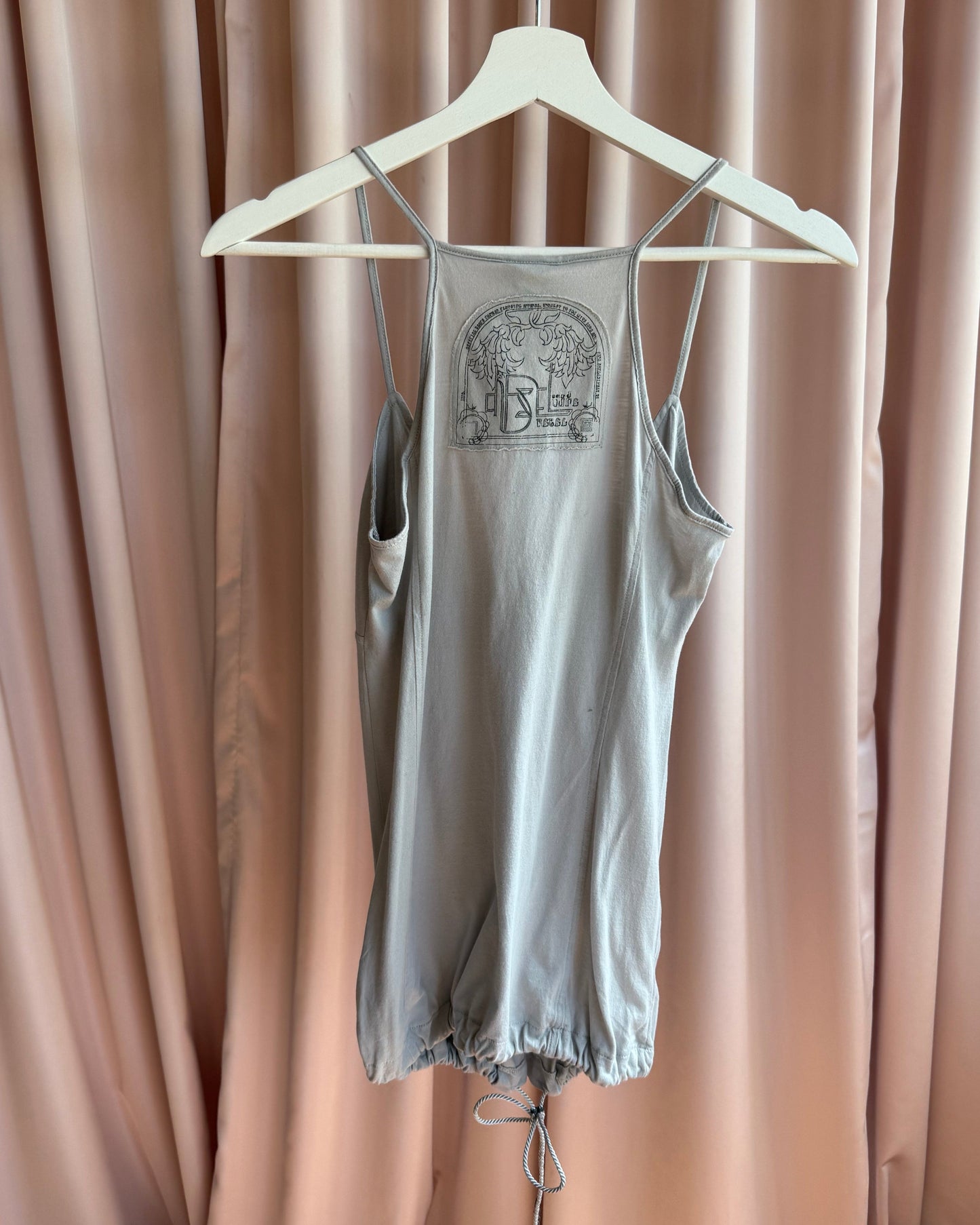 Diesel Light Grey Bell Drawstring Henley Tank Top