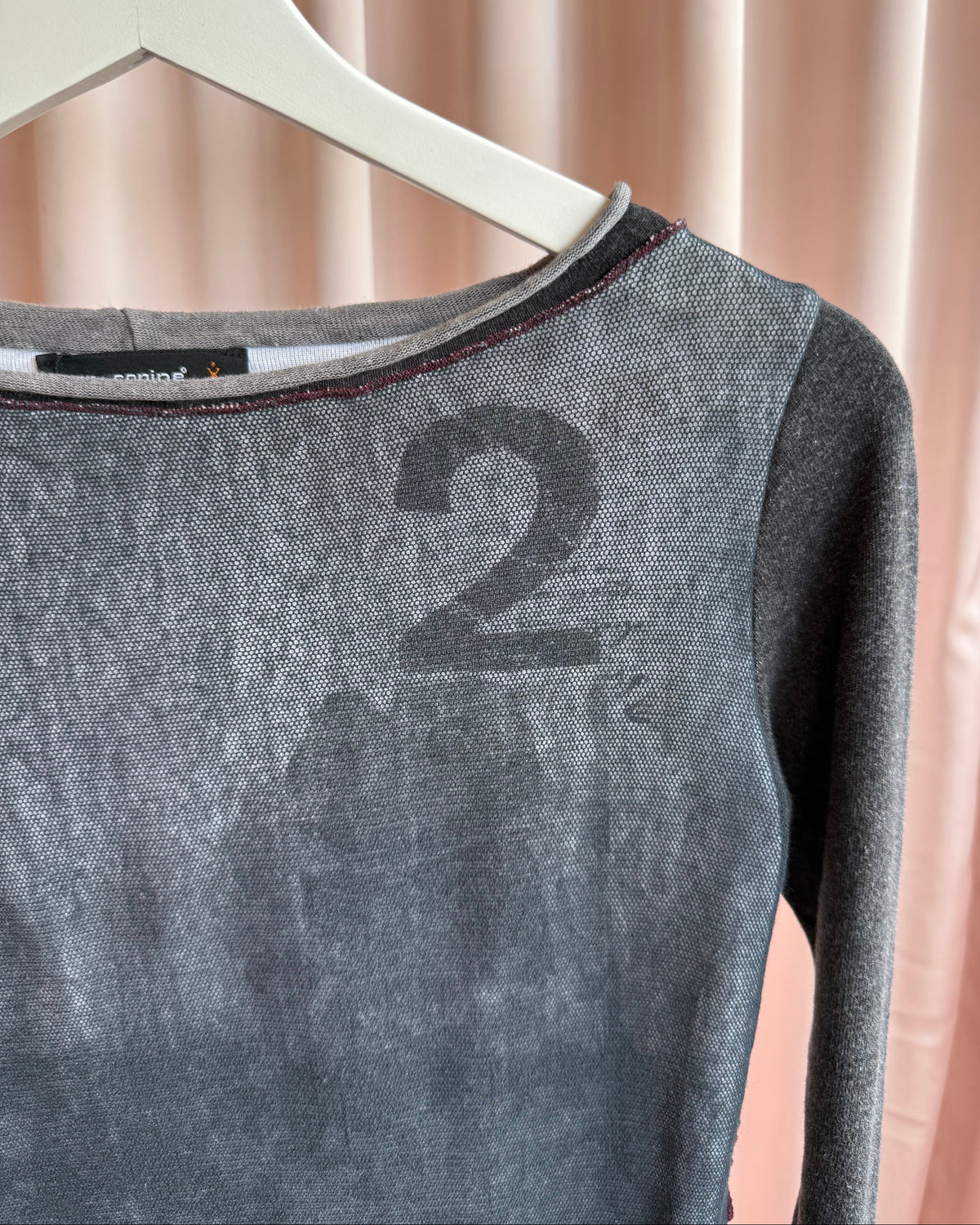 Cop Copine Mesh Layer Roll Neck Long Sleeve Top