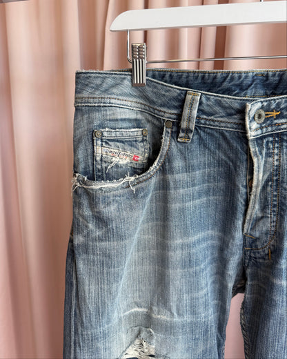 Diesel "Levan" Distressed Straight Leg Denim