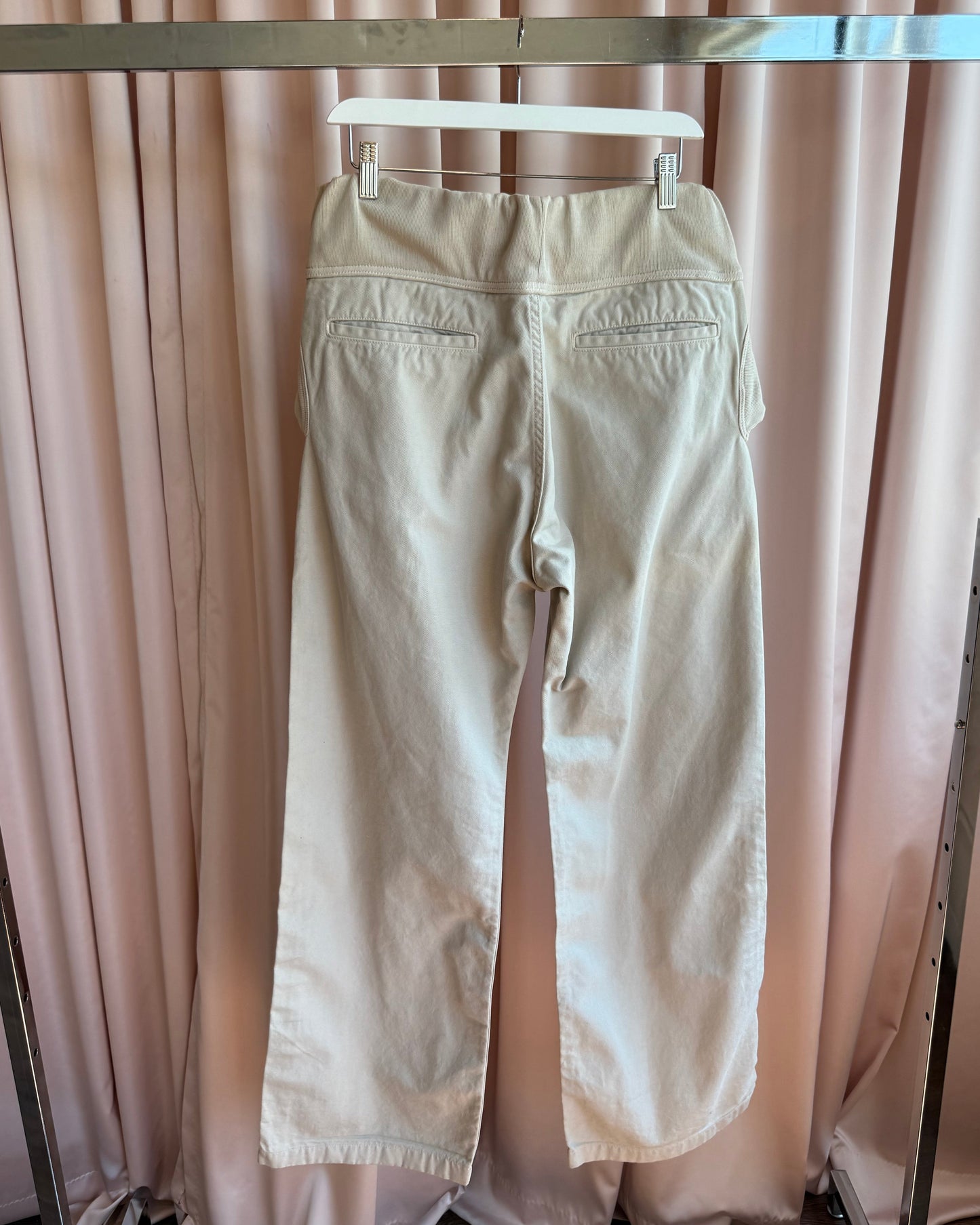 Kapital Cream Cotton Drawstring Wide Leg Pants