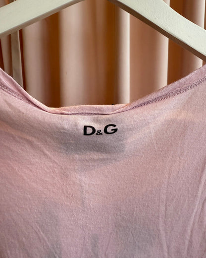 D&G S/S 2010 Mickey & Minnie Mouse Pink Graphic T-Shirt