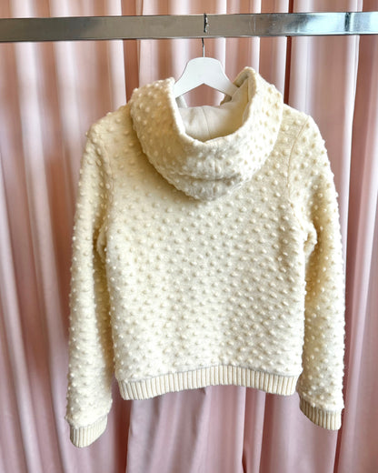 Tsumori Chisato Cream Wool Knit Hooded Jacket