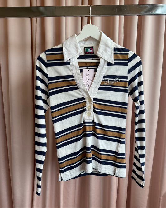 Japanese Brand x LA Dodgers Polo Long Sleeve Top