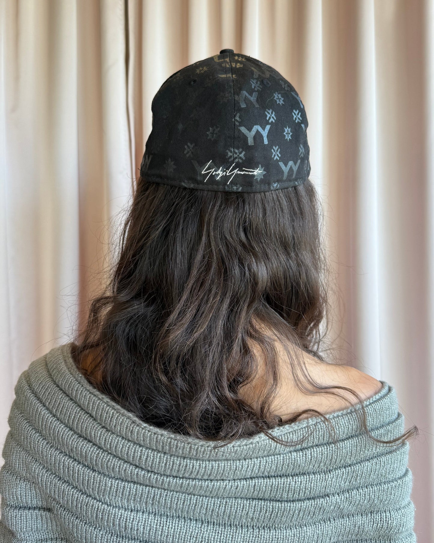 Yohji Yamamoto New Era Black Monogram Fitted Cap