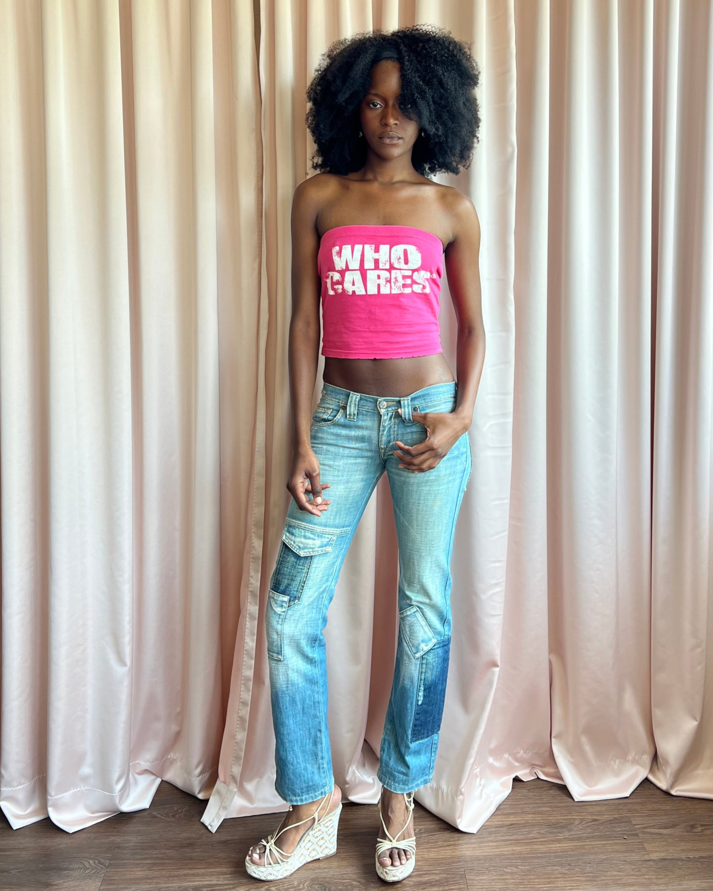 Dsquared² S/S 2004 "Who Cares" Pink Tube Top
