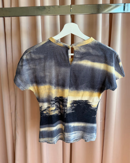 Alexander McQueen 1997-2002 Sunset Landscape Print Top