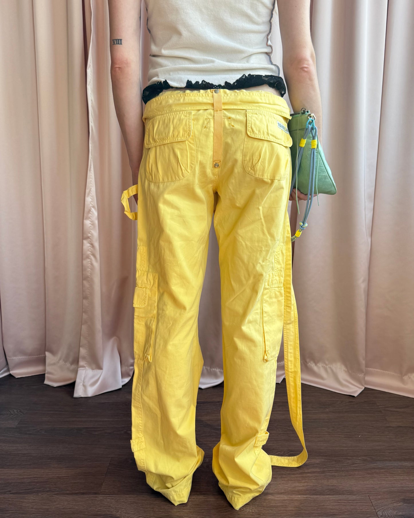 Raid Gauloises Yellow Straight Leg Cargo Pants
