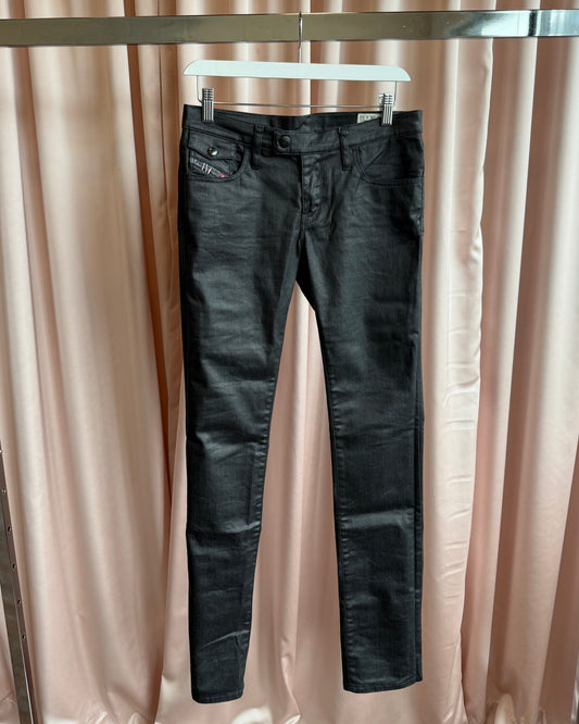 Diesel "Livy-Biker" Black Low Rise Skinny Jeans