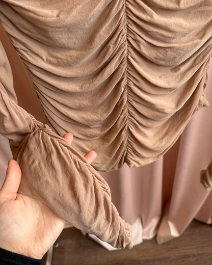 Gucci F/W 1999 by Tom Ford Runway Ruched Long Sleeve Blouse