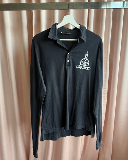Dsquared² F/W 2005 "Son of a Preacher Man" Black Long Sleeve Polo Shirt