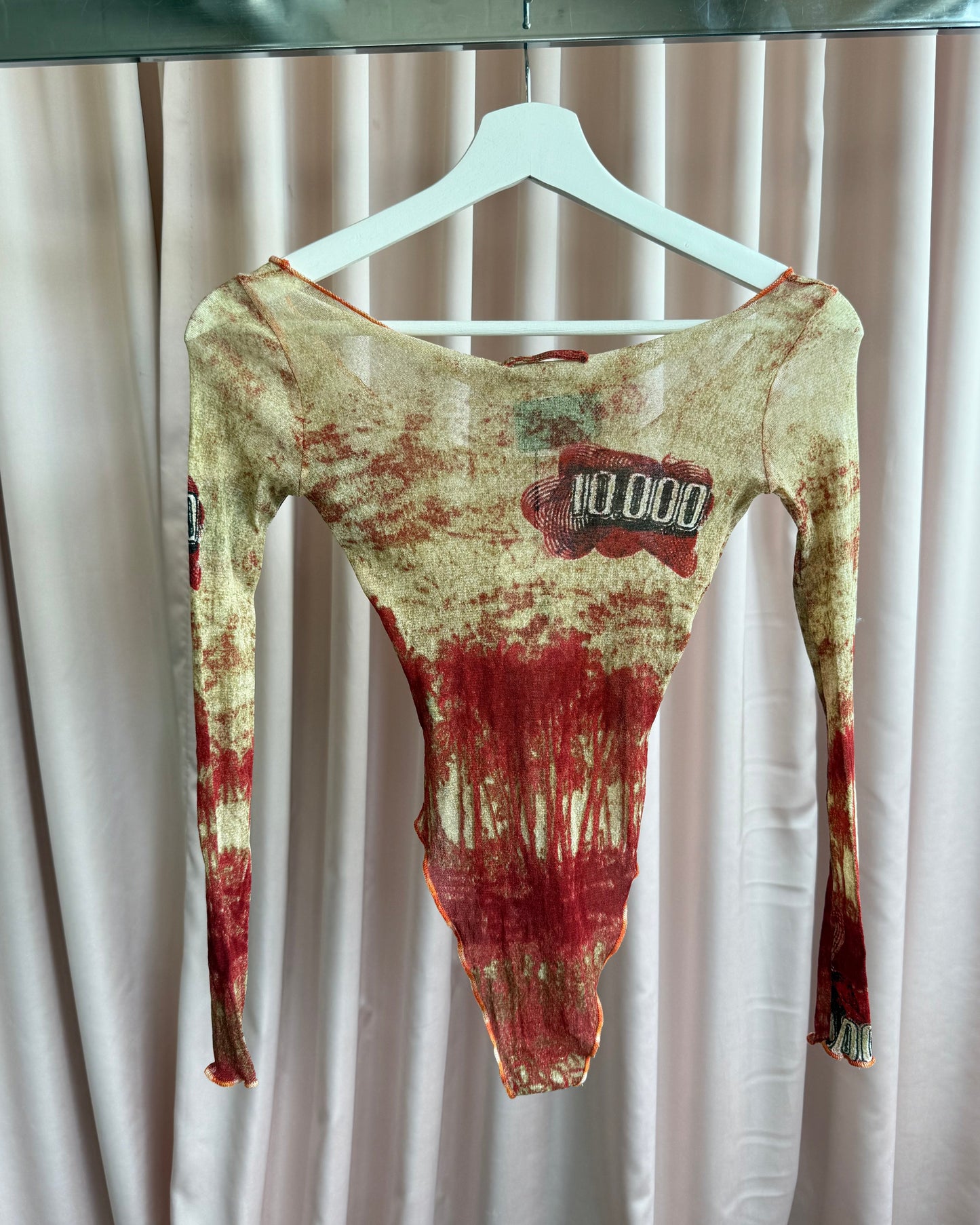 Jean Paul Gaultier S/S 1994 Printed Mesh Bodysuit
