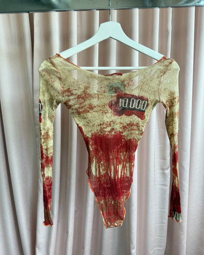 Jean Paul Gaultier S/S 1994 Printed Mesh Bodysuit
