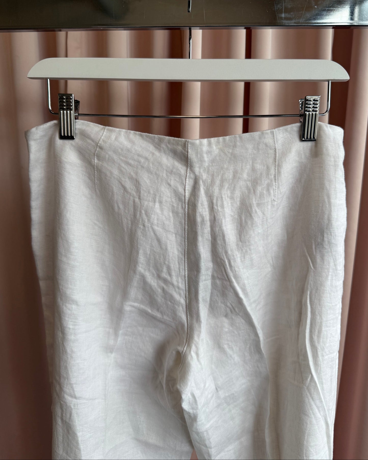 French Brand White 100% Linen Trousers