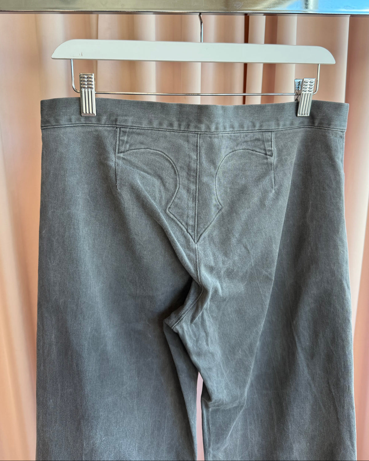 Japanese Brand Grey Garment Dyed Wide Leg Trousers