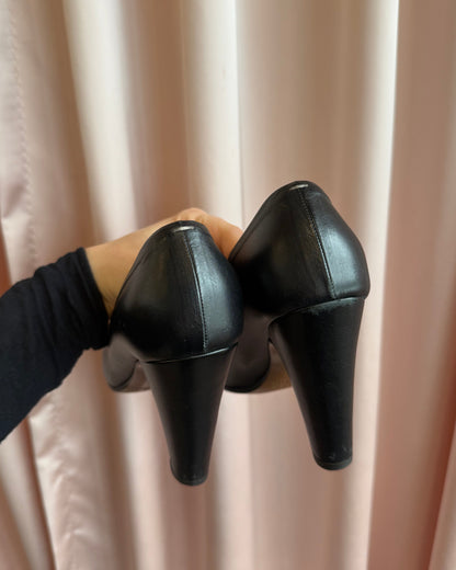 Maison Martin Margiela Black Calf Leather Block Heels