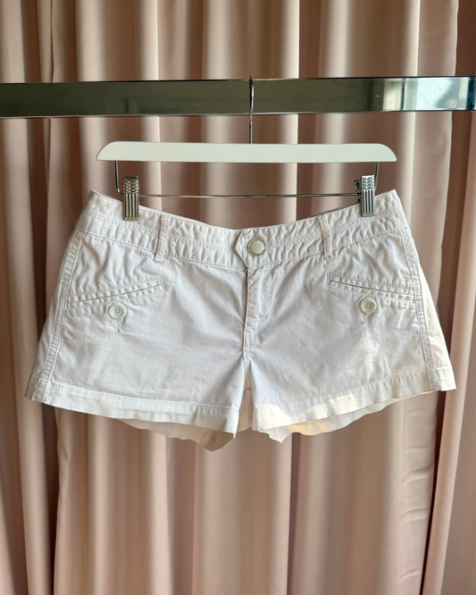 2000's Jacob White Cargo Low Rise Mini Shorts