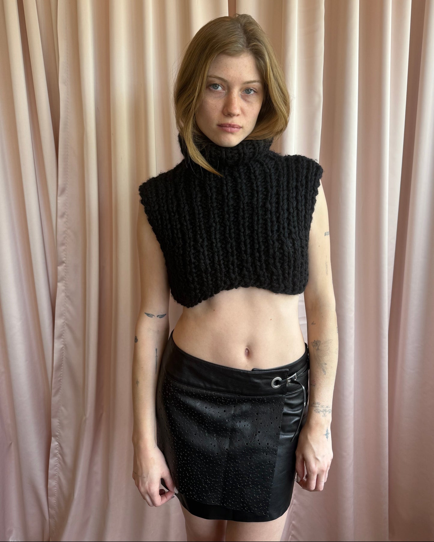 Helmut Lang F/W 2002 Black Knit Turtleneck Dickie