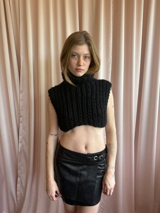 Helmut Lang F/W 2002 Black Knit Turtleneck Dickie