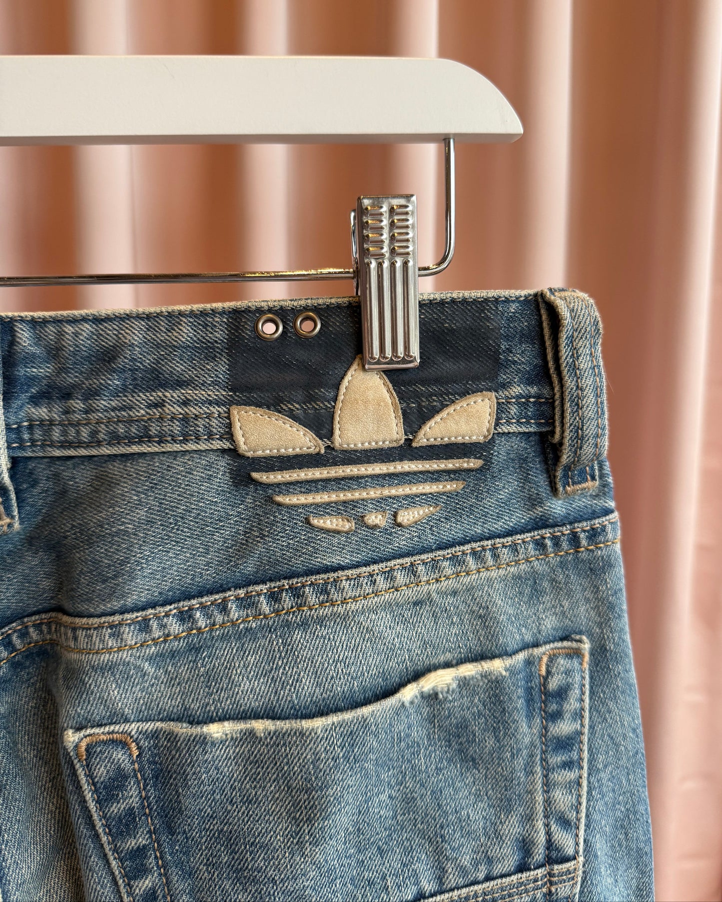 Diesel x Adidas Distressed Faded Light Denim