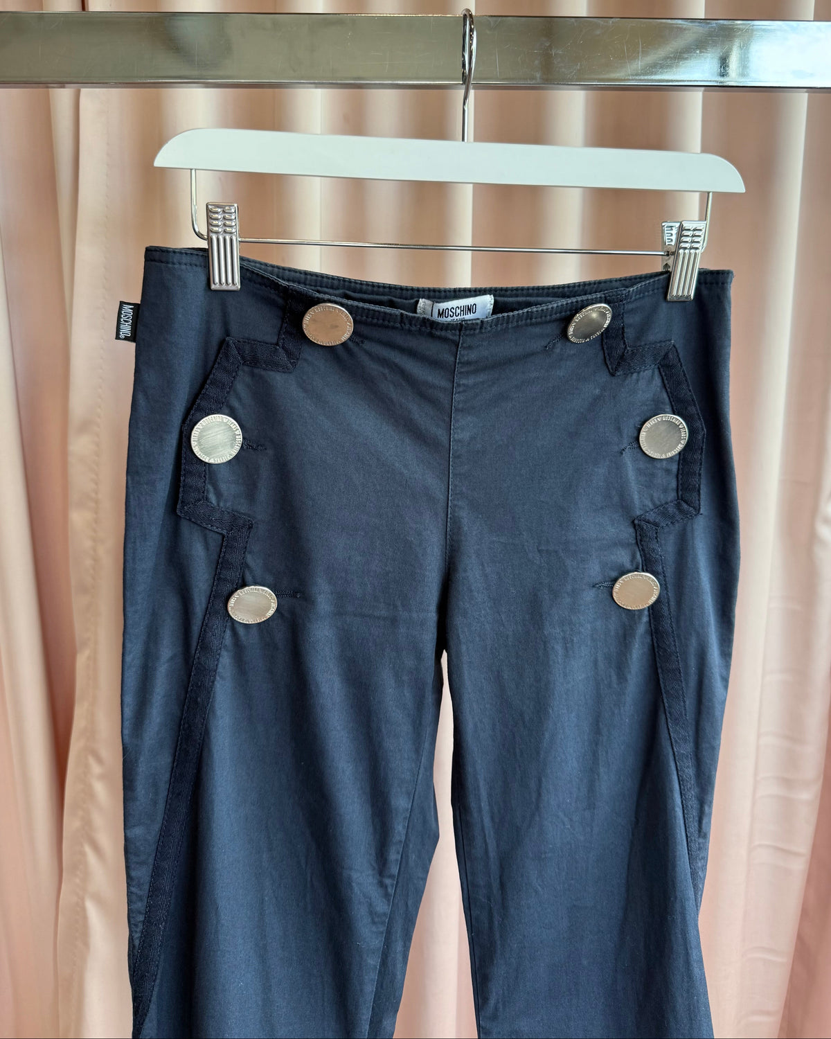 Moschino Jeans Navy Sailor Button Flare Pants