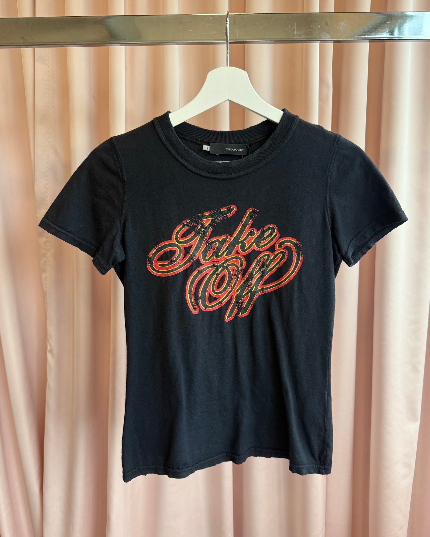 Dsquared² F/W 2004 "Take Off" Black Graphic T-Shirt
