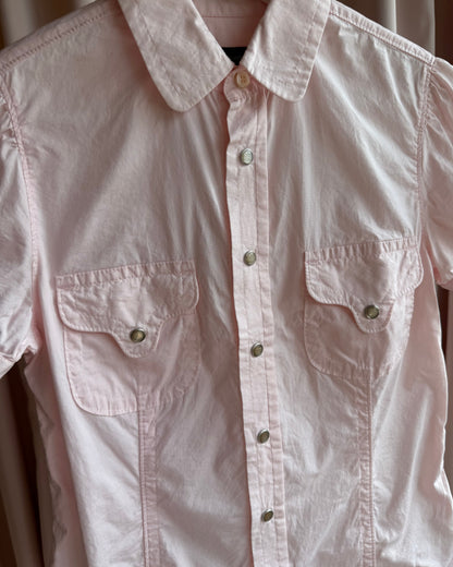 Dsquared² S/S 2006 Runway Baby Pink Western Short Sleeve Button Up Shirt