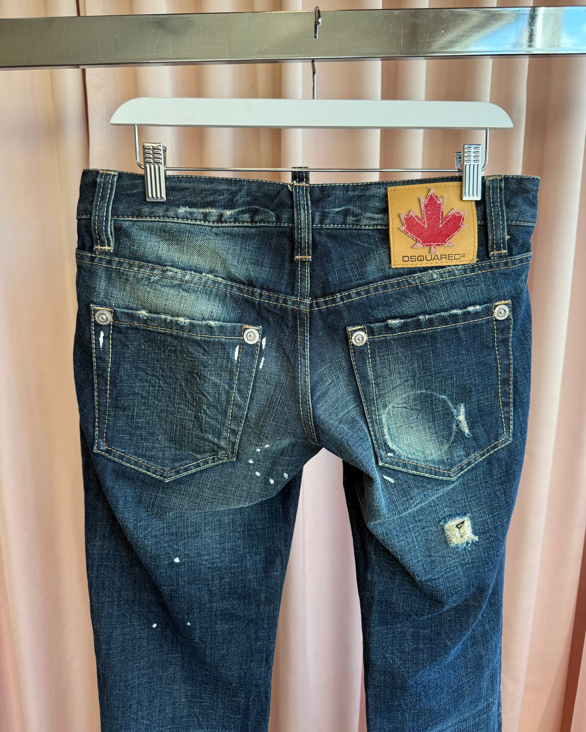 Dsquared² S/S 2007 Distressed Painted Faded Ultra Low Rise Denim