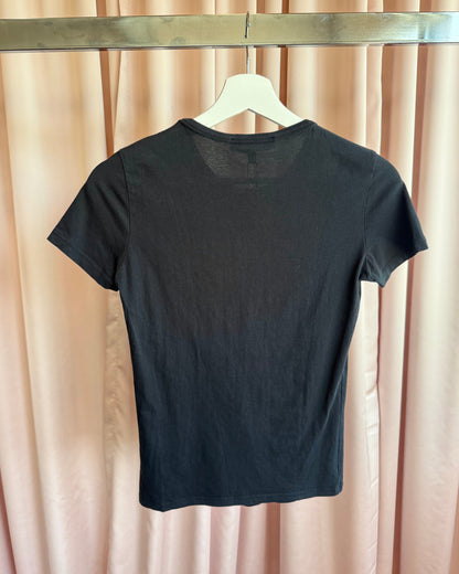 See by Chloé Black Rhinestone Logo T-Shirt