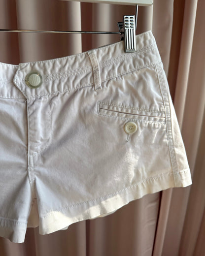 2000's Jacob White Cargo Low Rise Mini Shorts