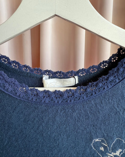 Hysterics Angora Blend Embroidered Skull Bunny Top