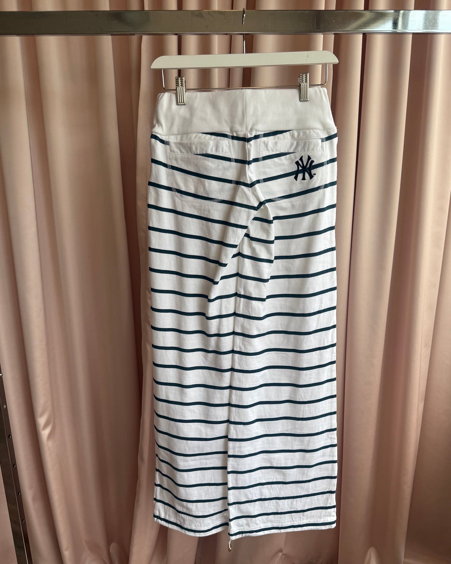 Japanese Brand x NY Yankees Breton Striped Wide Leg Track Pants