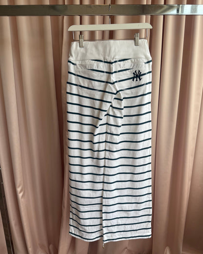 Japanese Brand x NY Yankees Breton Striped Wide Leg Track Pants
