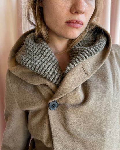 Antwerp Designer Hooded Camel Wool Jacket