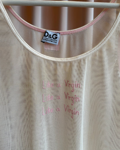 D&G Underwear 2000's "Like a Virgin" Printed Mesh Tank Top