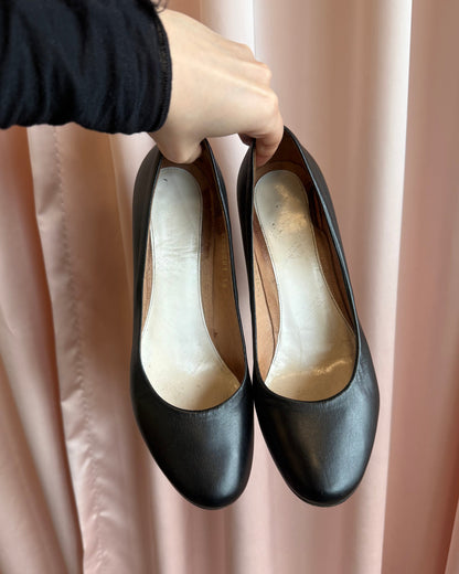 Maison Martin Margiela Black Calf Leather Block Heels