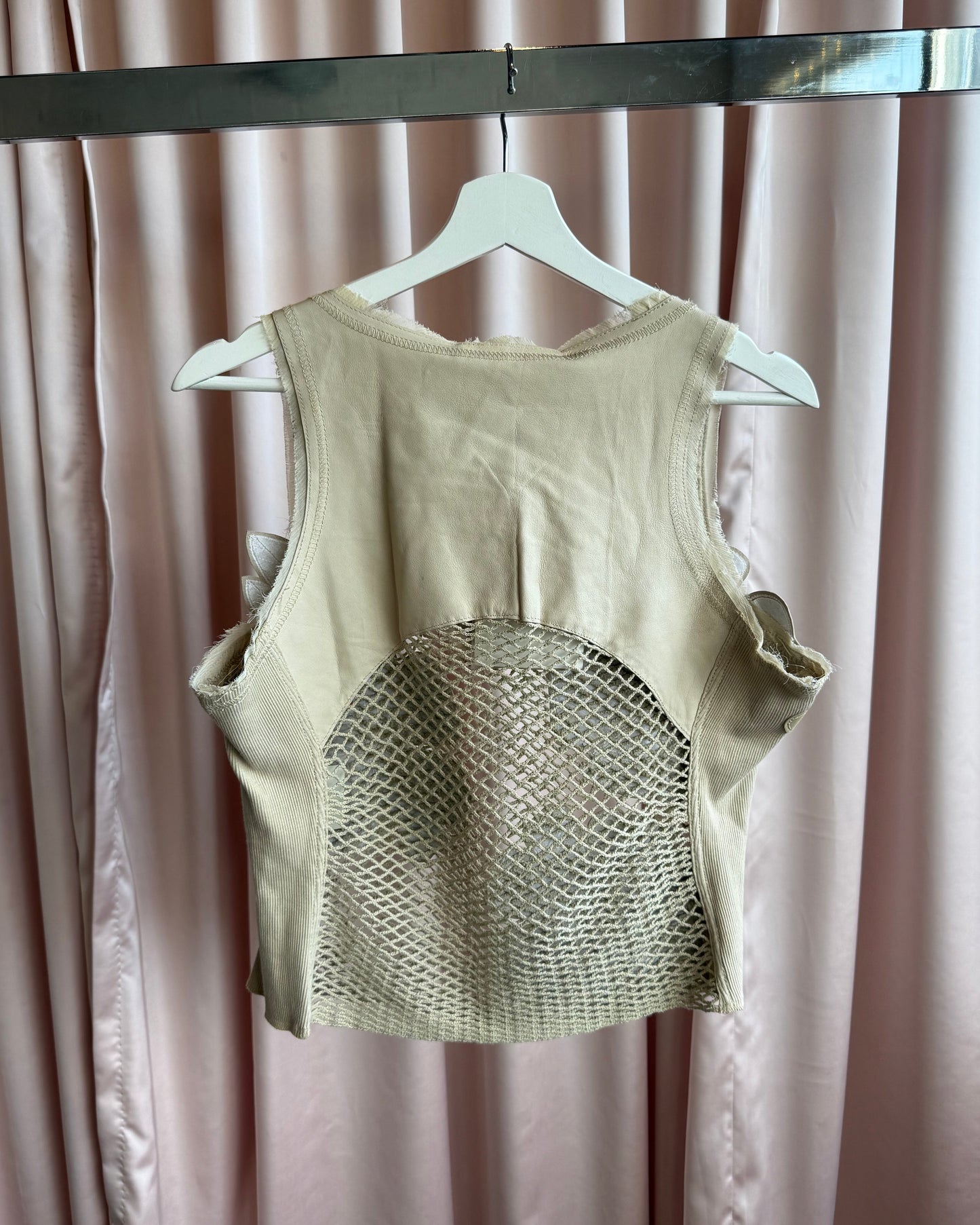 Sportmax Code Deadstock Lamb Leather Fishnet Tank Top