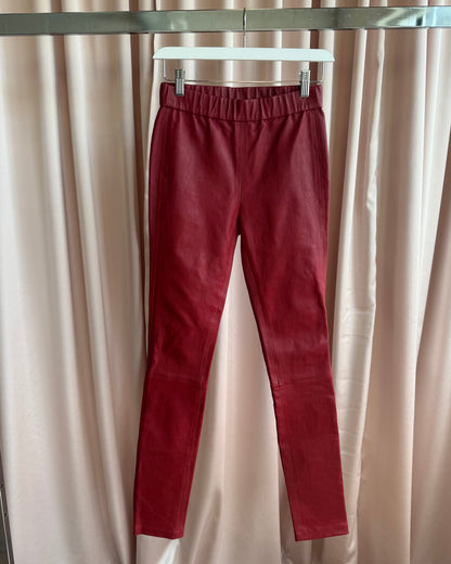 Helmut Lang NWT Red Lamb Leather Leggings