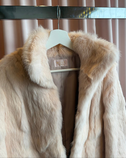 Pale Pink Dyed Rabbit Fur Jacket
