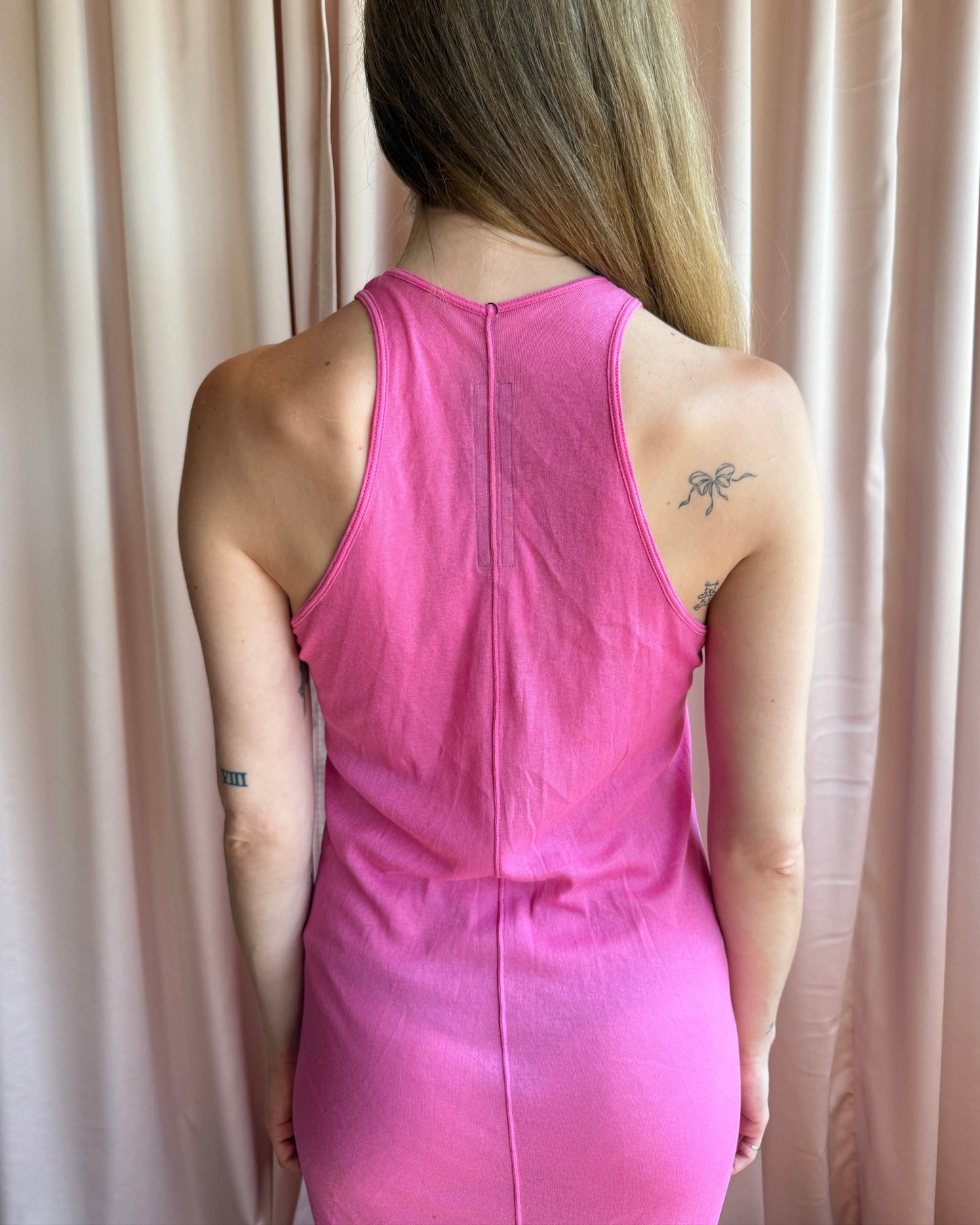 Rick Owens S/S 2023 "Edfu" Pink Tank Maxi Dress