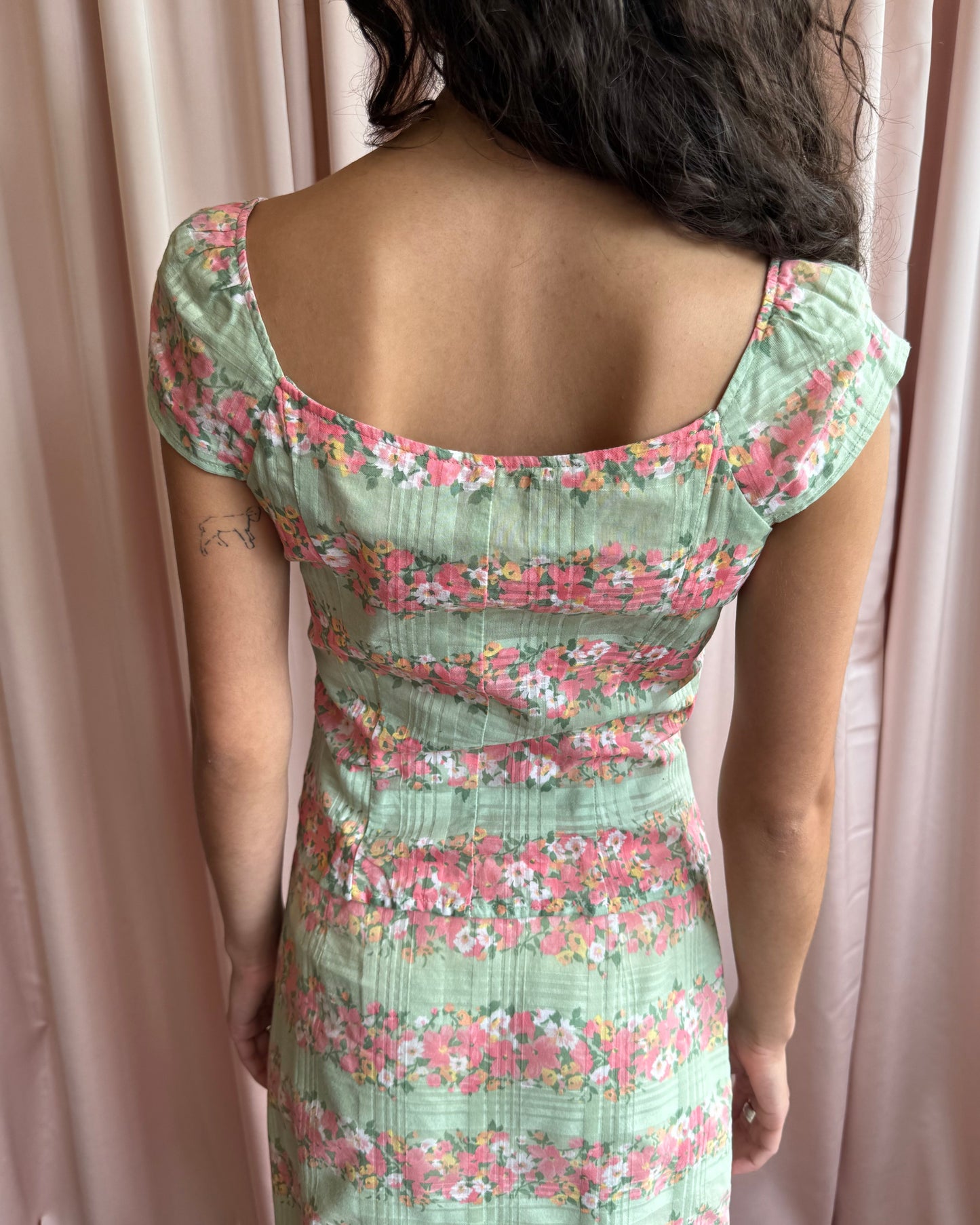 French Brand Floral Print Cotton Milkmaid Top