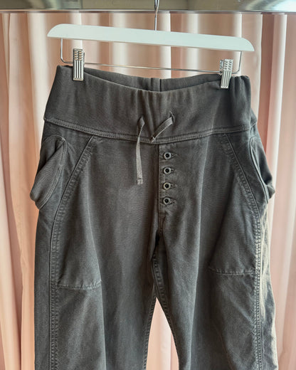 Kapital Dark Grey Cotton Drawstring Wide Leg Pants