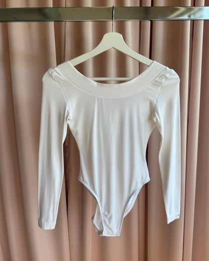 French Brand Cream White Long Sleeve Bodysuit